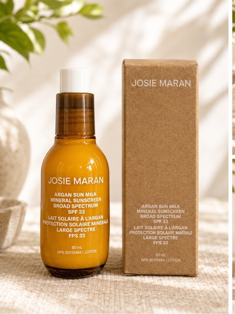 Josie Maran Argan Sun Milk Mineral Sunscreen SPF 33 60mL NWT